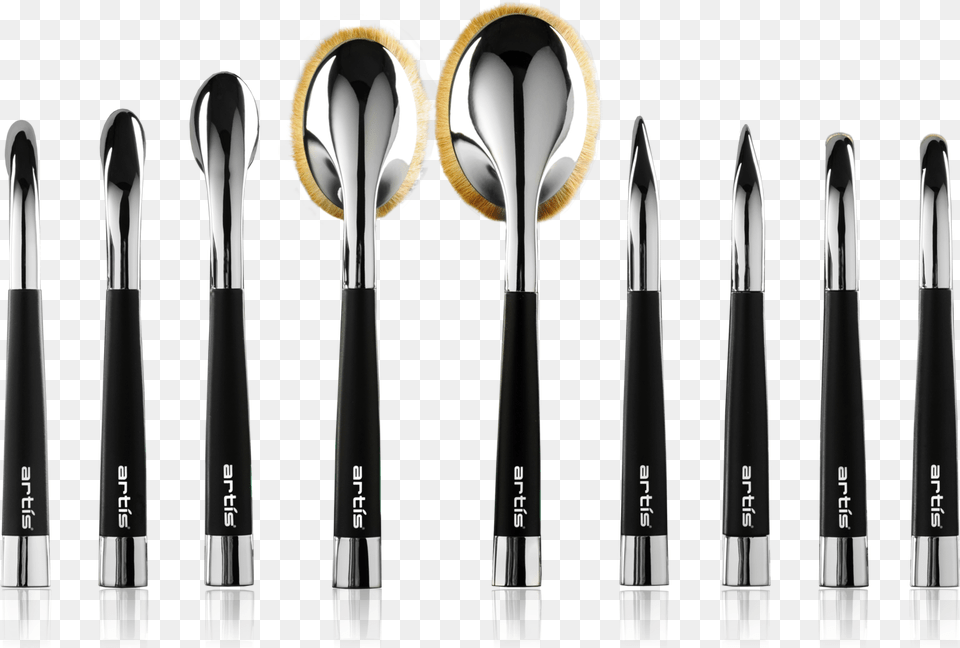 Fluenta 9 Brush Set Makeup Artists Brushes, Cutlery, Spoon, Ammunition, Bullet Png Image