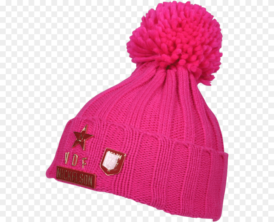 Fluo Pink Beanie, Cap, Clothing, Hat, Knitwear Png Image