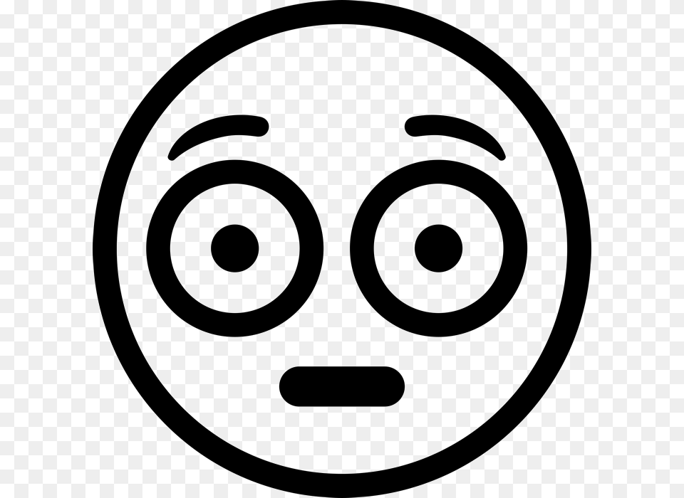 Flushed Face Emoji Flushed Face Emoji Black And White, Stencil Png Image