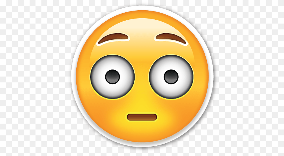 Flushed Face Emojis Emoji Emoji Stickers And Emoticon, Disk, Sphere Png Image