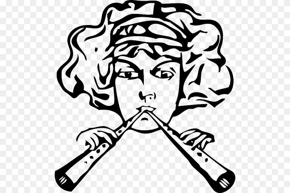 Flute, Stencil, Person, Face, Head Png Image