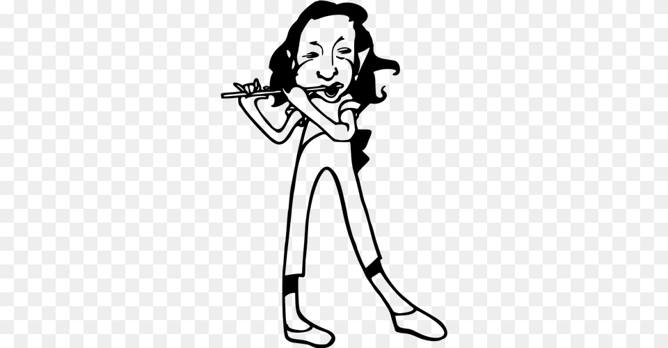 Flute Playing, Gray Free Png