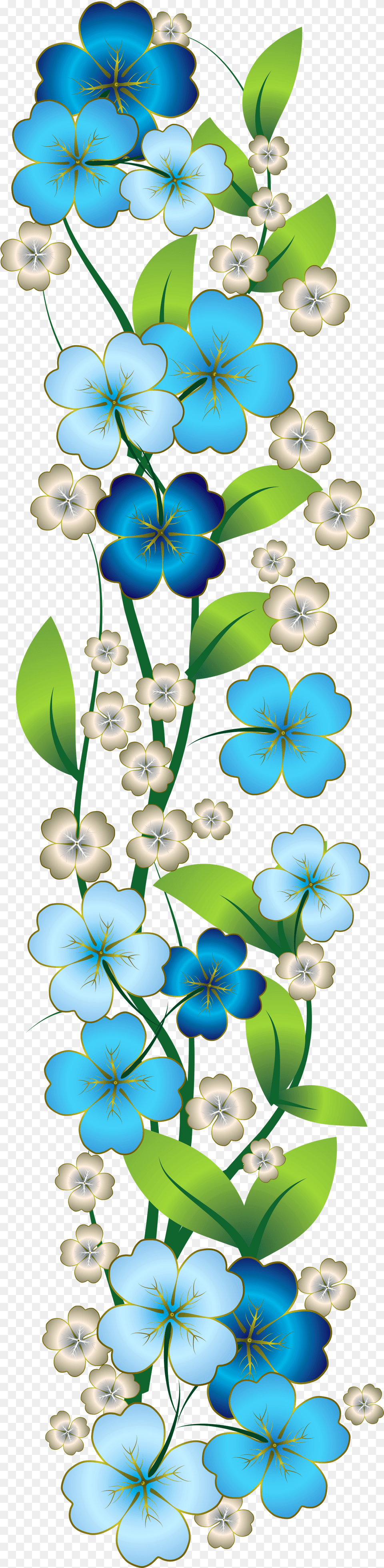 Flutes Clipart Bansi Blue Flower Border Art, Graphics, Pattern, Floral Design Free Transparent Png