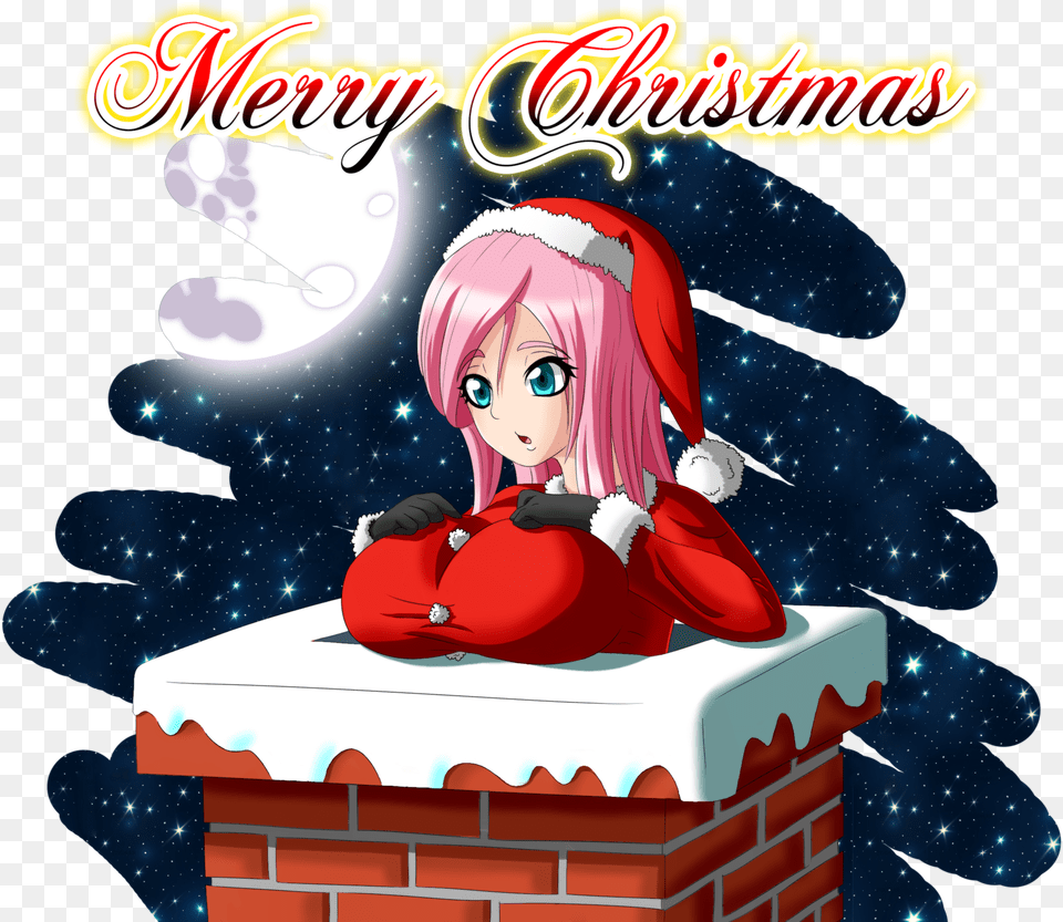 Fluttershy Christmas Human Anime, Book, Comics, Publication, Adult Free Png Download