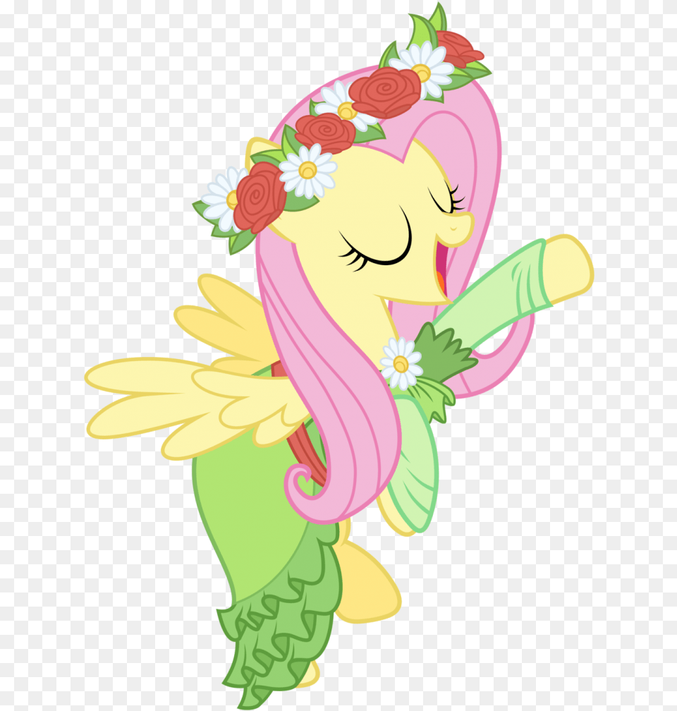 Fluttershy Image With Transparent Background Mlp Fluttershy Coronation Dress, Art, Pattern, Graphics, Floral Design Free Png Download