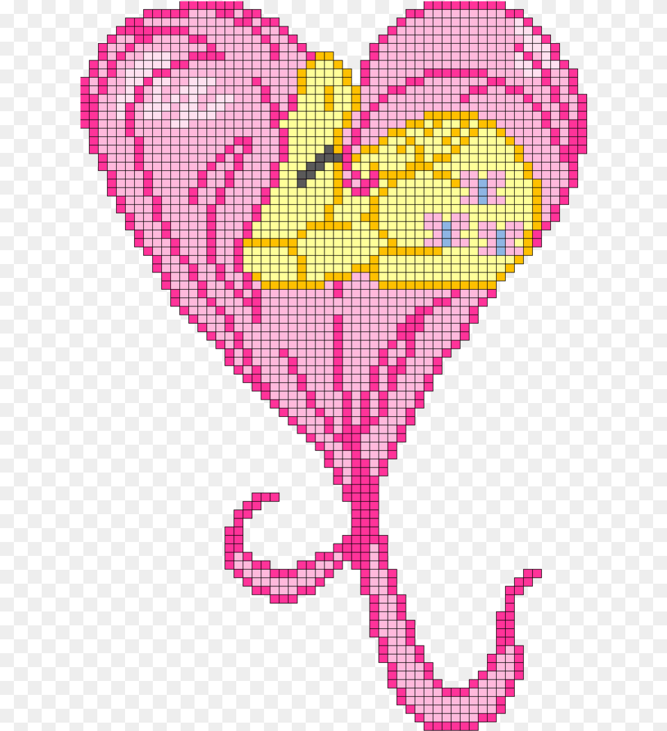 Fluttershy My Little Pony Heart Pixel Art, Pattern, Baby, Person, Graphics Free Png Download