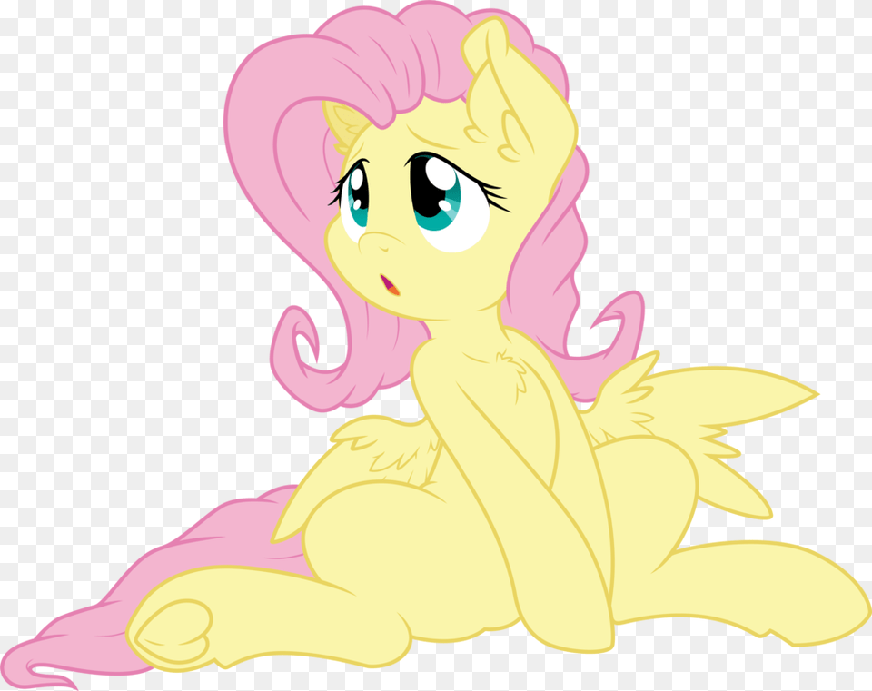 Fluttershy Sitting By Illumnious Mammal, Baby, Person, Cartoon, Face Free Png Download