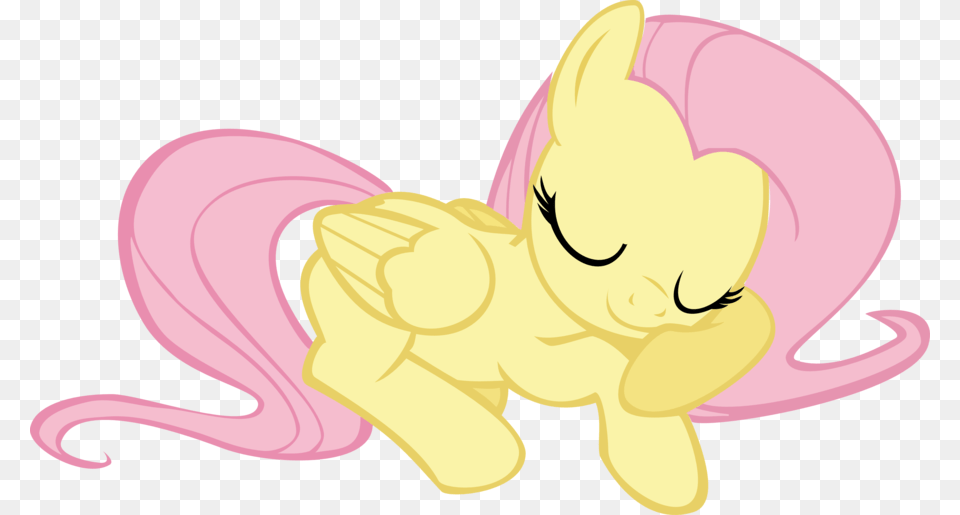 Fluttershy Sleeping Sig Flipped, Baby, Face, Head, Person Free Png