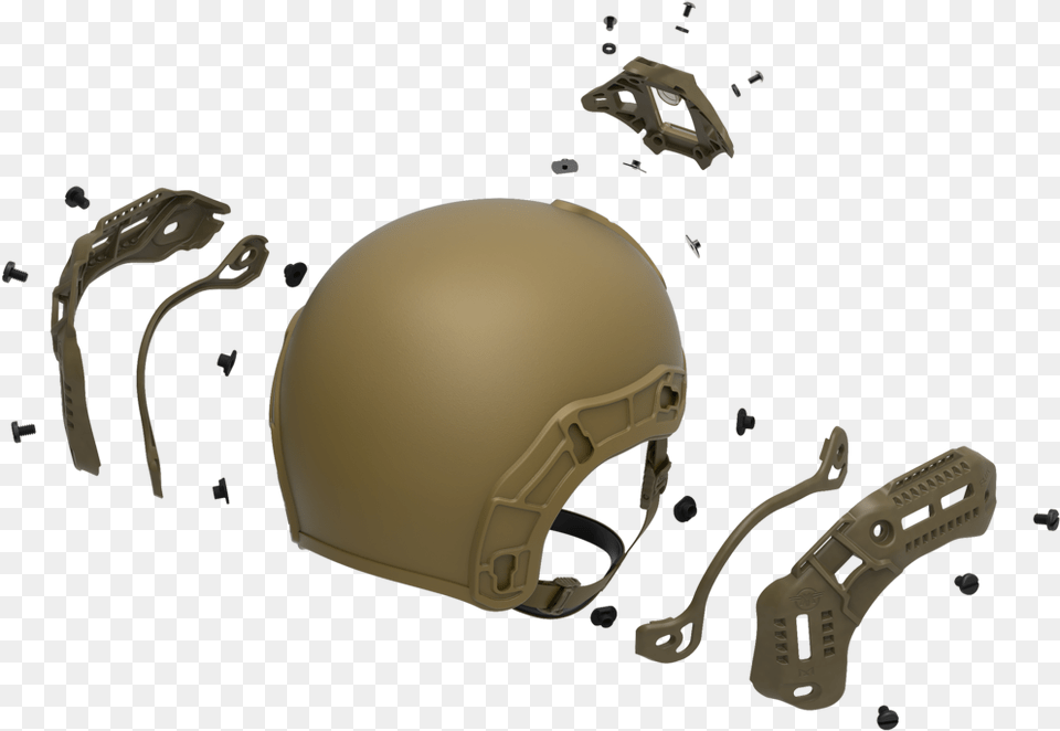 Flux Ballistic Helmet Exploded View Flux Ballistic Helmet, Crash Helmet, American Football, Football, Person Png Image