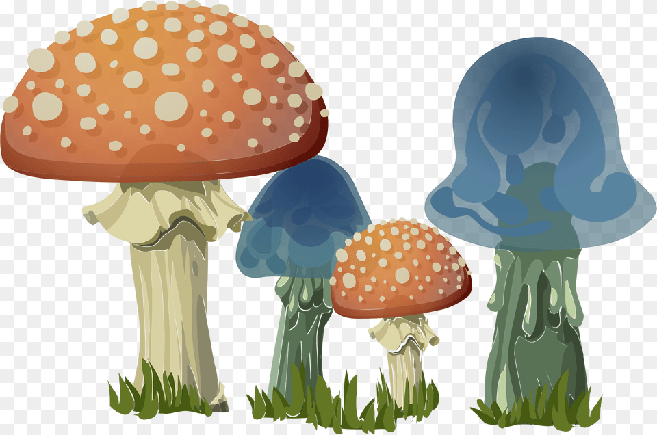 Fly Agaric And Blue Mushrooms Clipart, Fungus, Mushroom, Plant Free Png Download