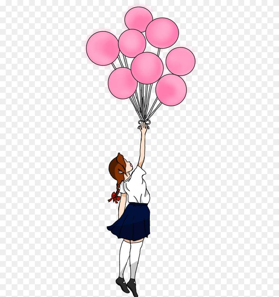 Fly Away Balloons Balloons Fly Away Anime, Balloon, Adult, Person, Female Free Png