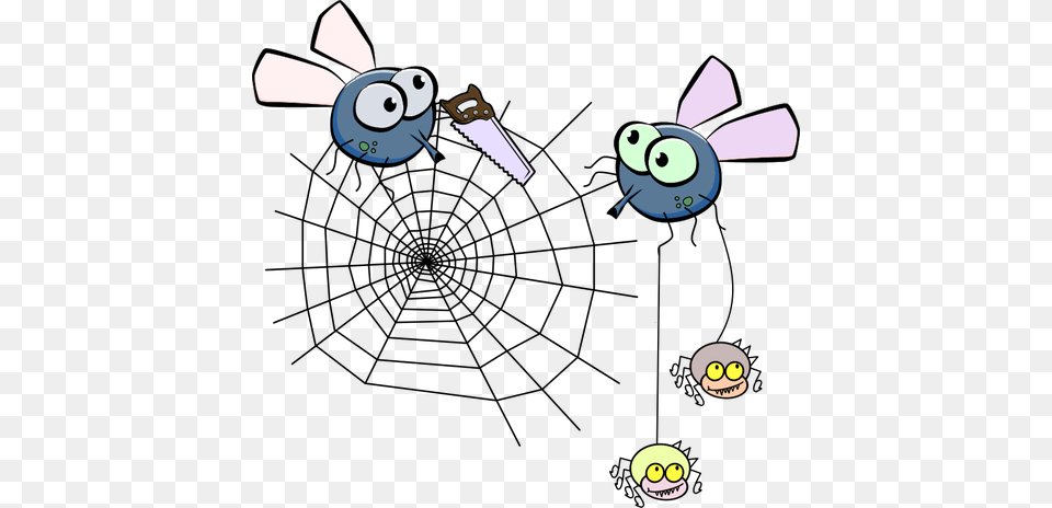 Fly Cutting Spider Web Vector Illustration, Device Png Image
