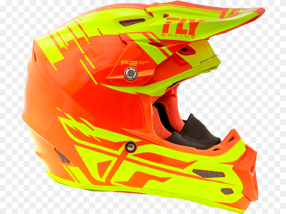 Fly F2 Cold Hi Vis Orange 2 Motorcycle Helmet, Crash Helmet, Clothing, Hardhat Png Image