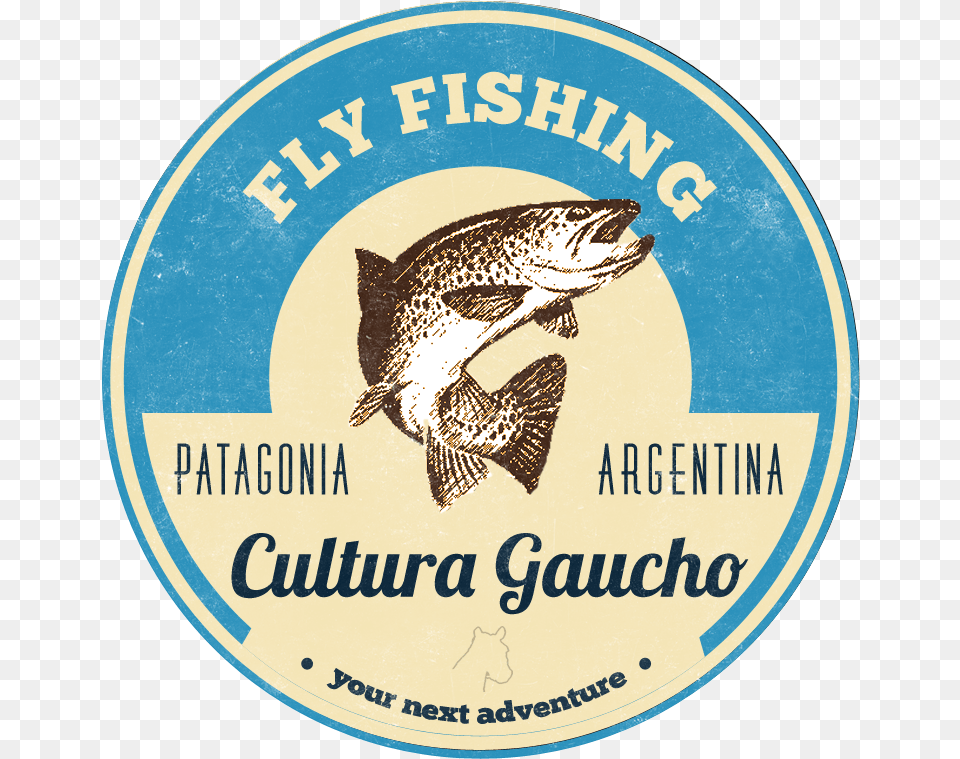 Fly Fishing In Pagagonia Argentina Label, Logo, Animal, Fish, Sea Life Png