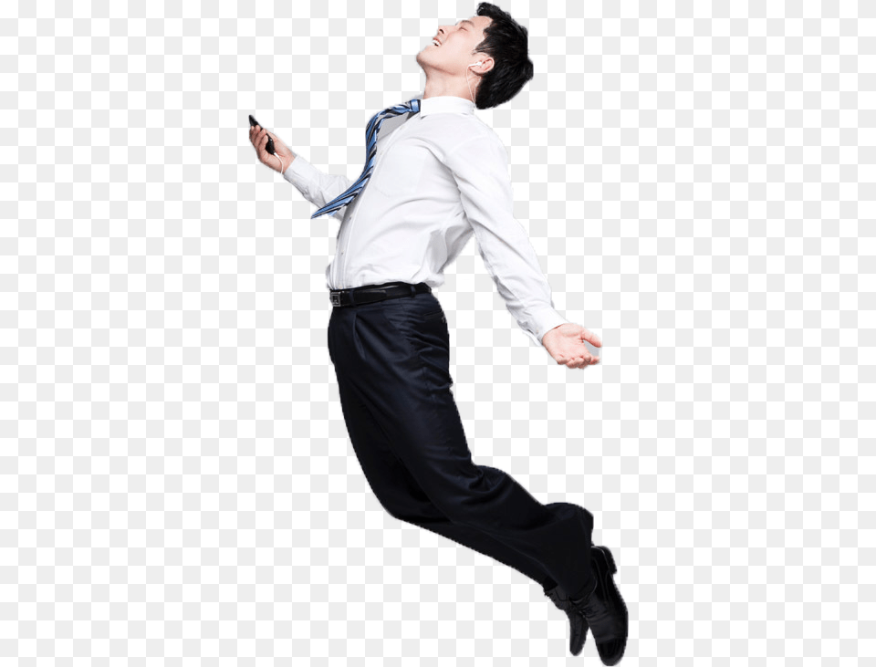 Fly Jump Koszula Person Guy Men Facet Flying Man Jumping, Long Sleeve, Sleeve, Clothing, Shirt Png