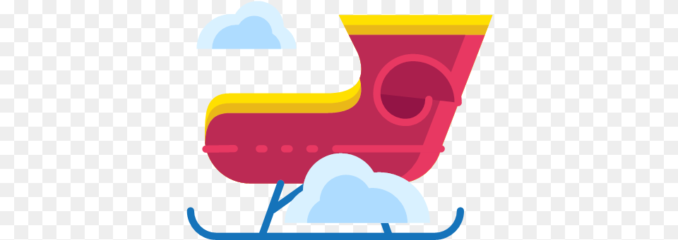 Fly Santa Sleigh Transportation Icon Flat Christmas Icons Png