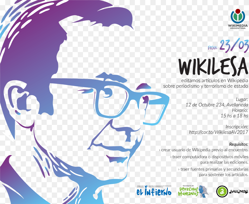 Flyer Wikilesa Rodolfo Walsh, Accessories, Graphics, Glasses, Art Free Png