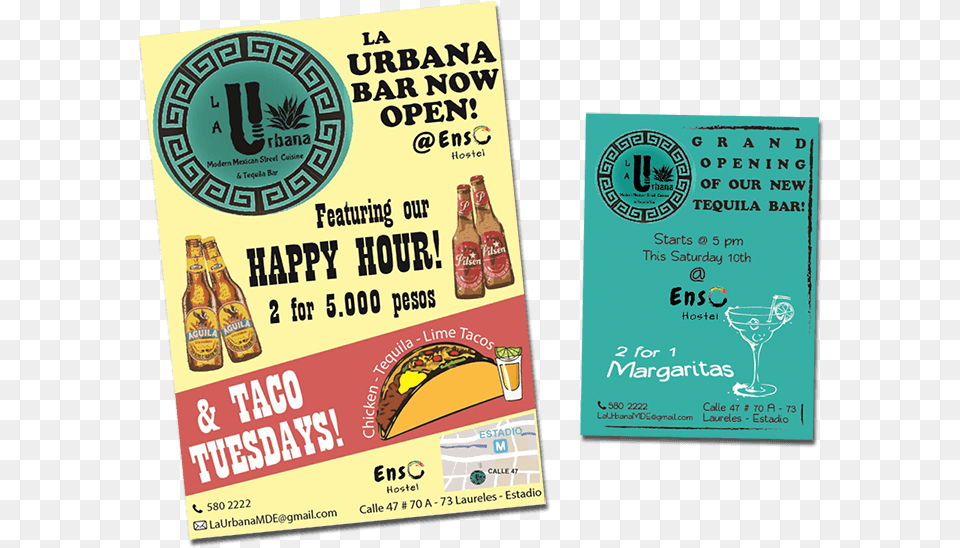 Flyers For Mexican Bar In Colombia Flyer, Advertisement, Poster, Alcohol, Beer Free Transparent Png
