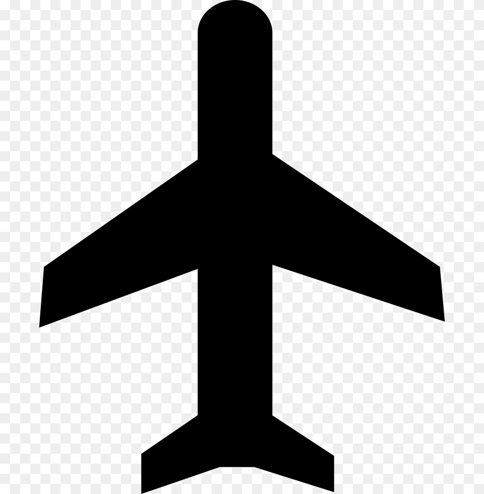 Flying Aeroplane Top View Plane Icon Top View, Cross, Symbol, Silhouette Png