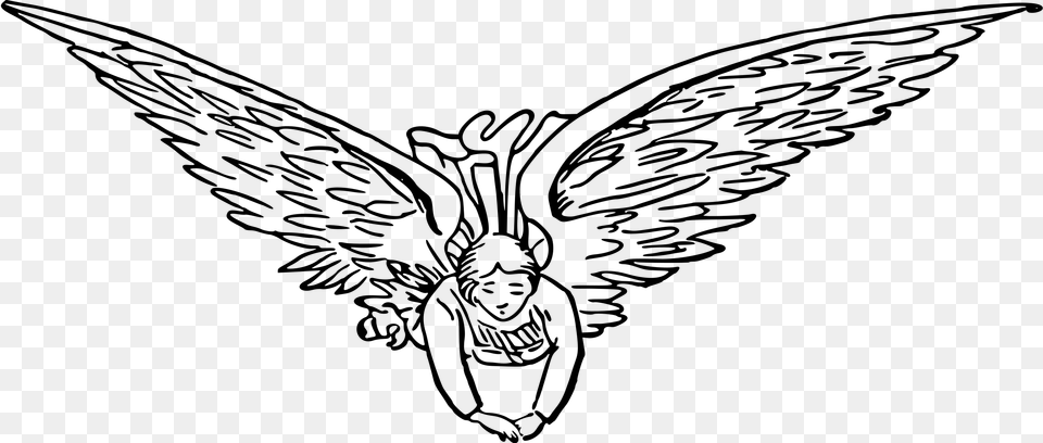 Flying Angel Clip Arts Flying Angel, Gray Free Png Download