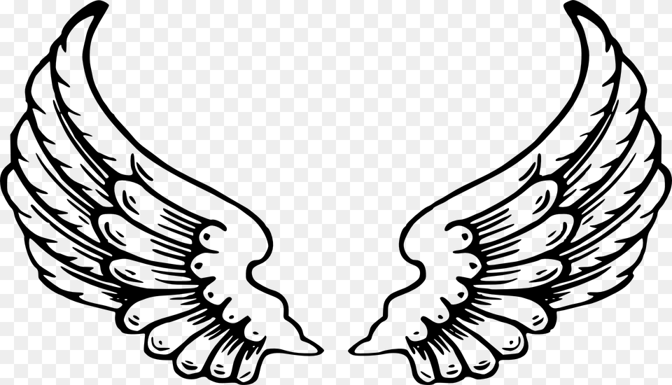 Flying Angel Wings, Gray Free Transparent Png