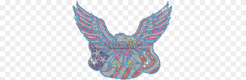 Flying Bald Eagle Heat Press Rhinestone Transfer Eagle, Accessories, Bead, Jewelry, Necklace Png Image