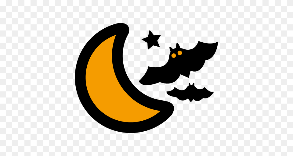 Flying Bats Moon, Logo, Nature, Night, Outdoors Png Image