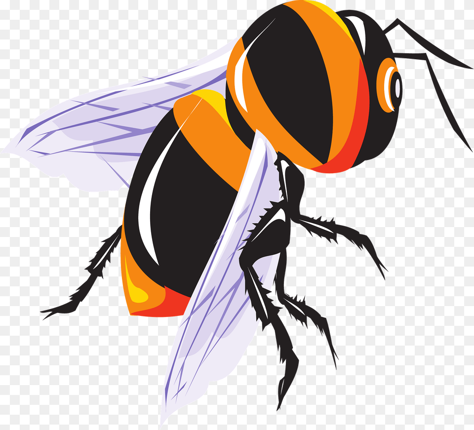 Flying Bee Clipart, Animal, Invertebrate, Insect, Wasp Png Image