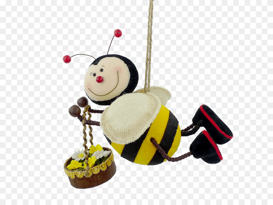 Flying Bee With Basket Honeybee, Animal, Insect, Invertebrate, Wasp Free Png