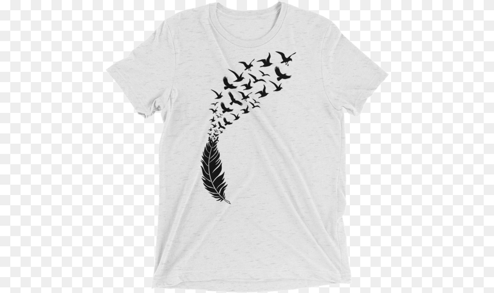 Flying Birds Short Sleeve Unisex Feather And Birds Flying, Clothing, T-shirt Png