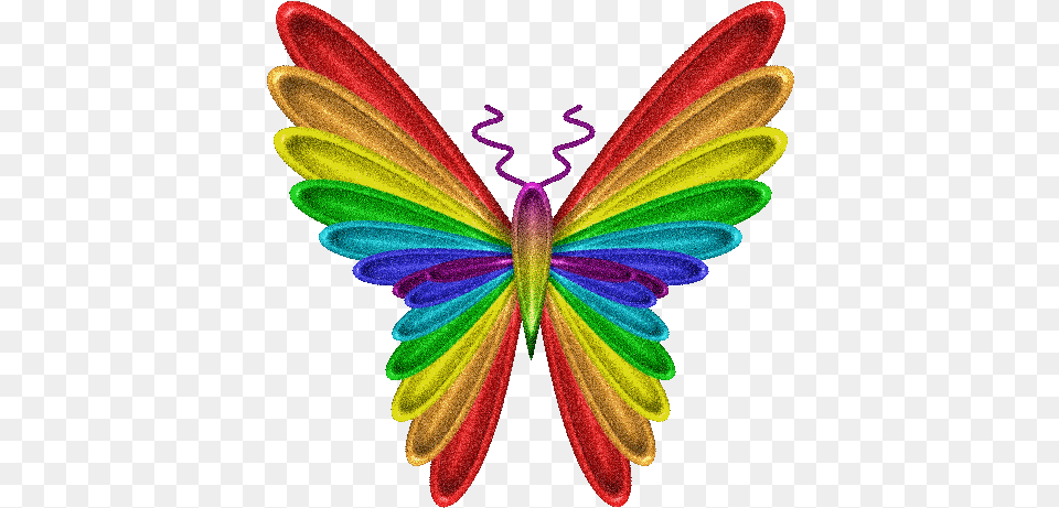 Flying Butterfly Gif Happy Birthday Rainbow Butterfly, Pattern, Animal, Insect, Invertebrate Png