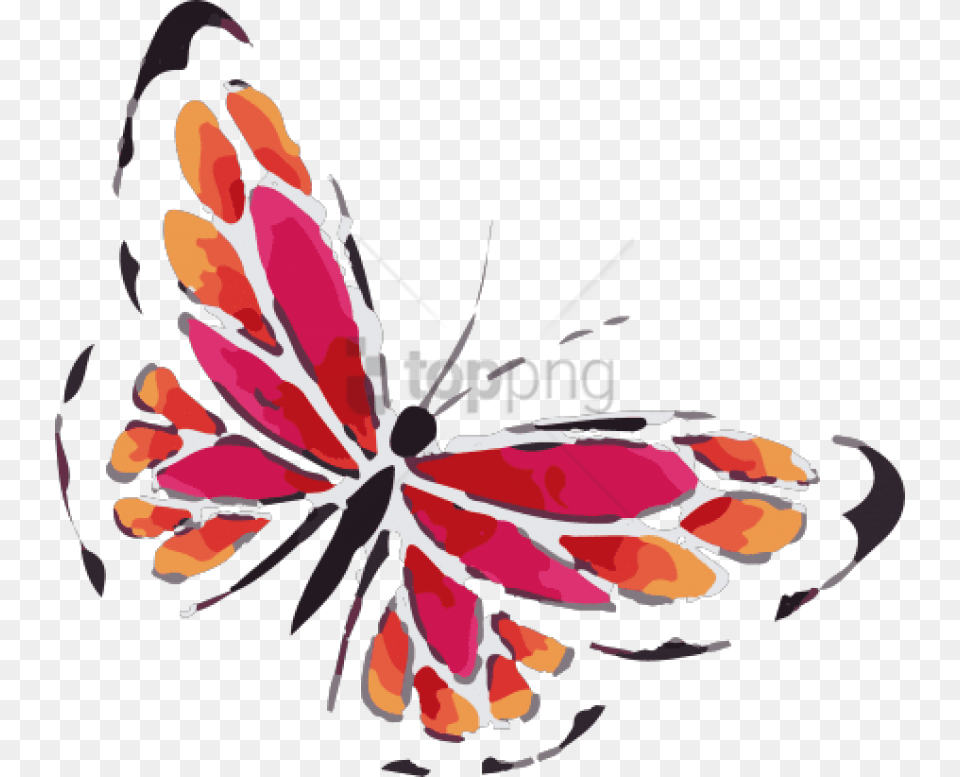 Flying Butterfly Transparent Butterfly Tattoo, Graphics, Art, Plant, Floral Design Png Image
