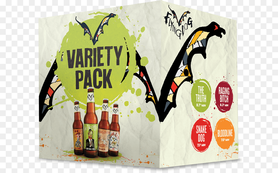 Flying Dog Variety Pack, Beverage, Alcohol, Beer, Bottle Png Image