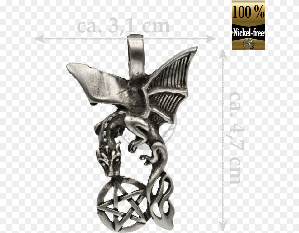 Flying Dragon With Pentagram In The Catch Pendant, Accessories, Ornament, Art, Machine Png