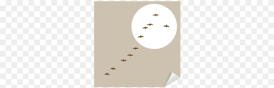 Flying Ducks Silhouette On Solar Background Sticker Fugle I Flok Jrgen Jrgensen Bog, Animal, Bird, Flock, Astronomy Free Png Download