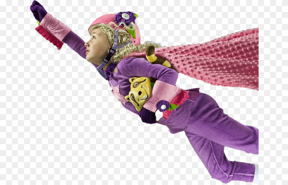 Flying Girl, Purple, Clothing, Hat, Person Png Image