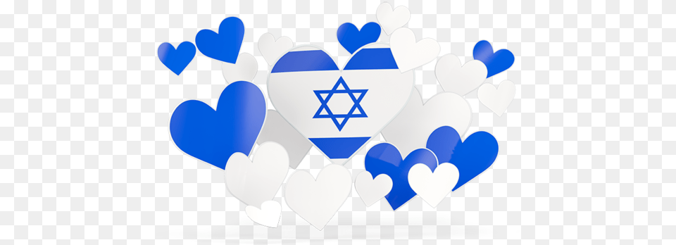 Flying Heart Stickers Israel Flag With Heart, Logo, Symbol Png Image