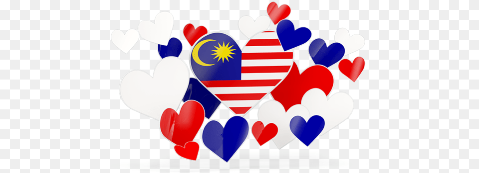 Flying Heart Stickers Malaysia Flag Love Icon, Logo, Dynamite, Weapon, Balloon Free Png Download