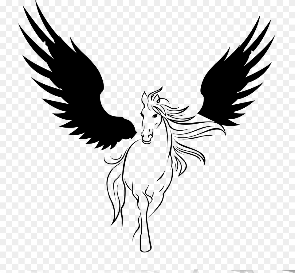 Flying Horse Image Background Flying Horse, Silhouette Free Png