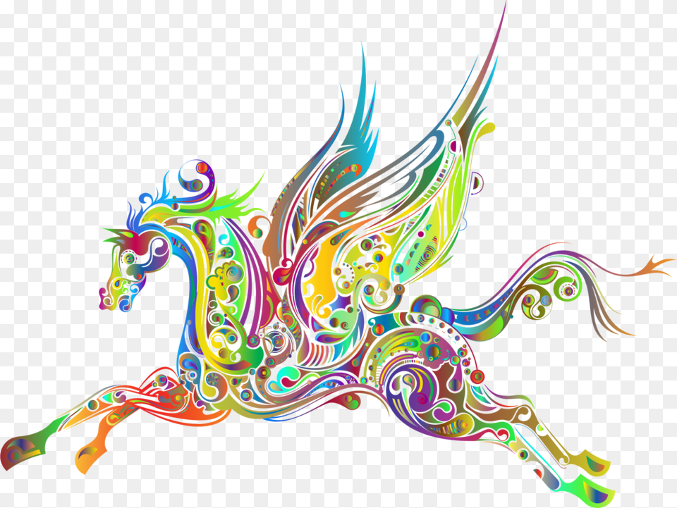 Flying Horses Pegasus Drawing Abstract Art, Graphics, Pattern, Accessories, Animal Png