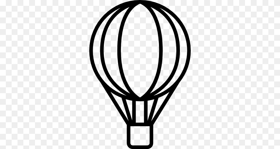 Flying Hot Air Balloon Air Balloon Transport Fly Icon, Gray Png