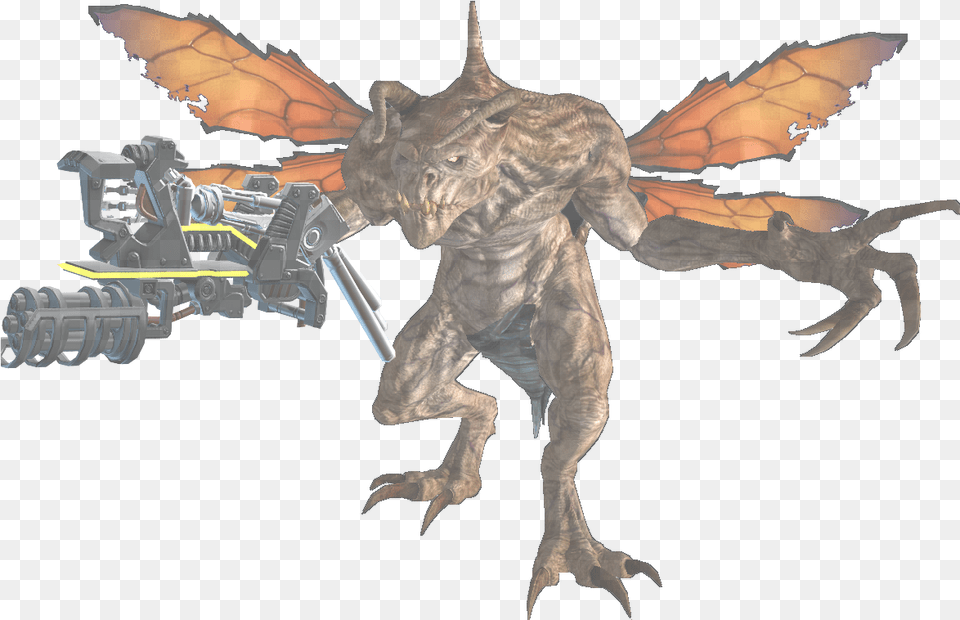 Flying Invisible Deathclaw With A Gun Deathclaw, Animal, Dinosaur, Reptile, Adult Free Png