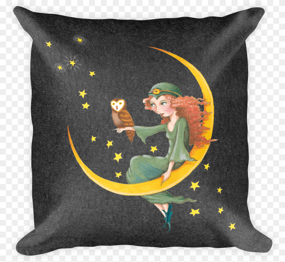 Flying On The Moon Pillow, Cushion, Home Decor, Adult, Person Free Png Download