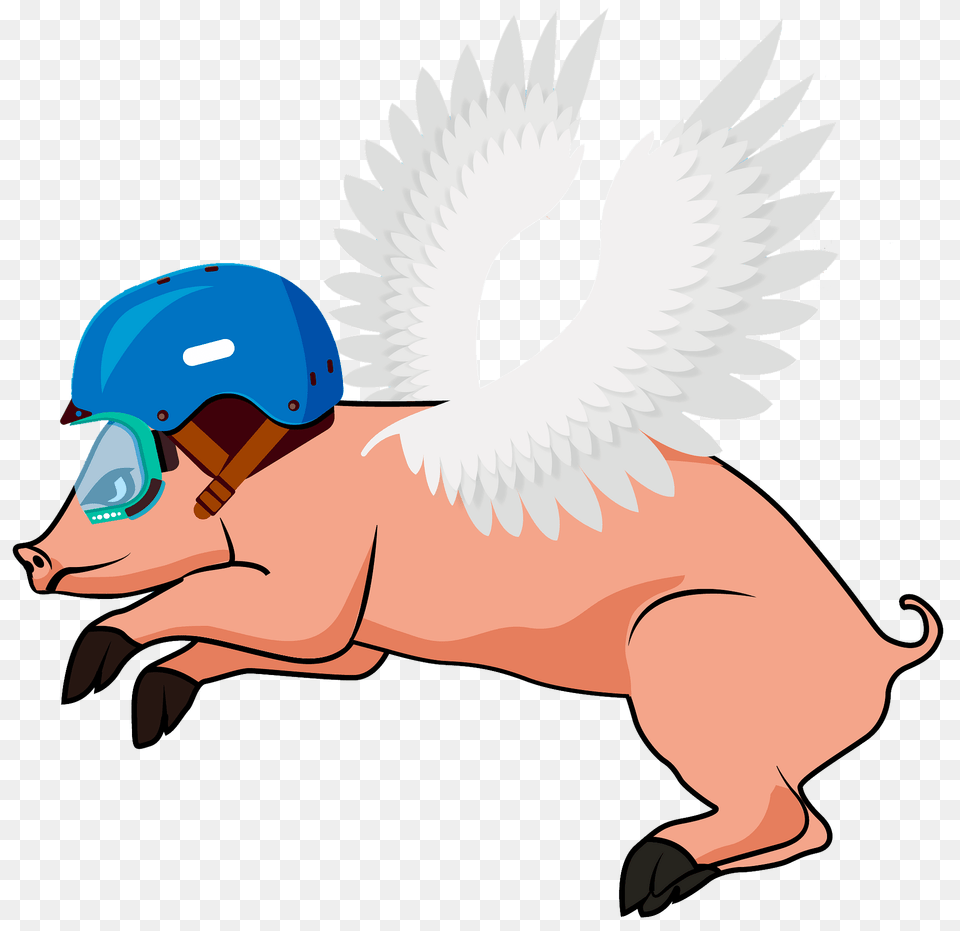 Flying Pig Clipart, Animal, Helmet, Mammal, Fish Png