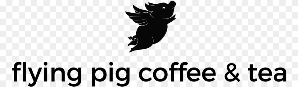 Flying Pig Coffee Amp Tea Logo Black Illustration, Gray Free Transparent Png