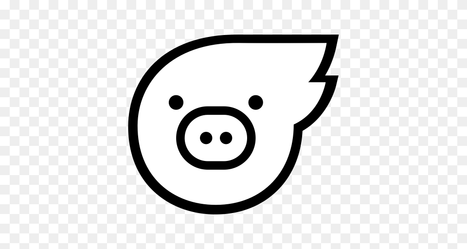Flying Pig Flying Robot Icon With And Vector Format For, Stencil Free Png