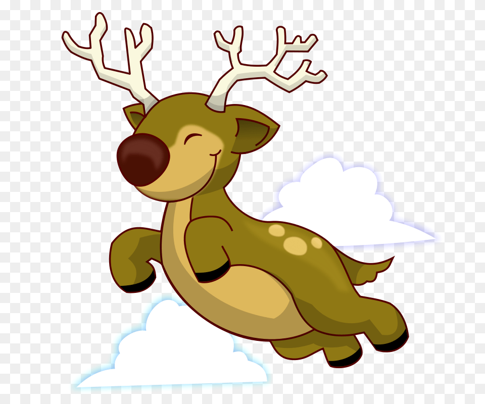 Flying Reindeer, Animal, Deer, Mammal, Wildlife Free Transparent Png