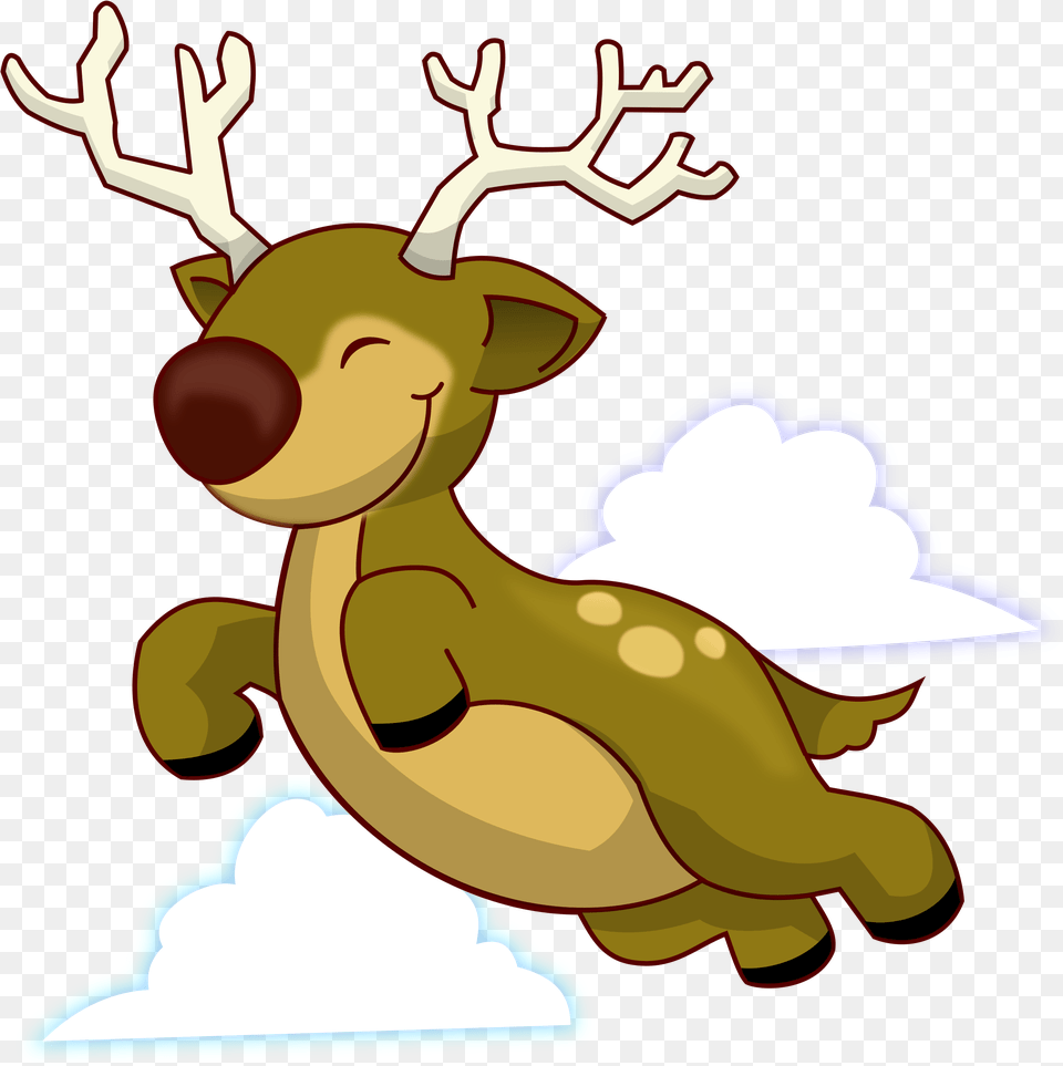 Flying Reindeer, Animal, Deer, Mammal, Wildlife Free Png Download