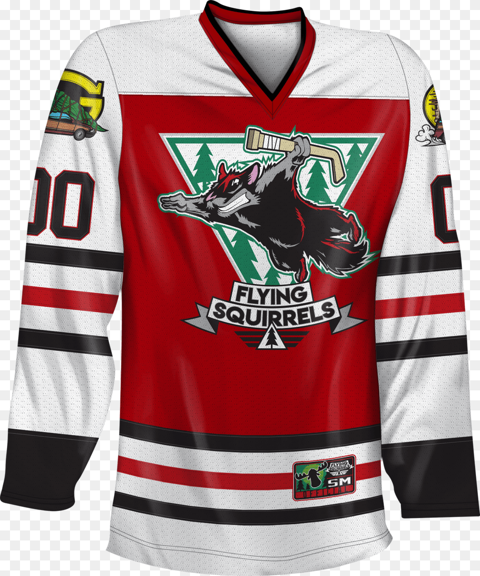 Flying Squirrels Christmas Vacation Hockey Jersey Christmas Hockey Jersey, Clothing, Shirt, Adult, Male Free Png