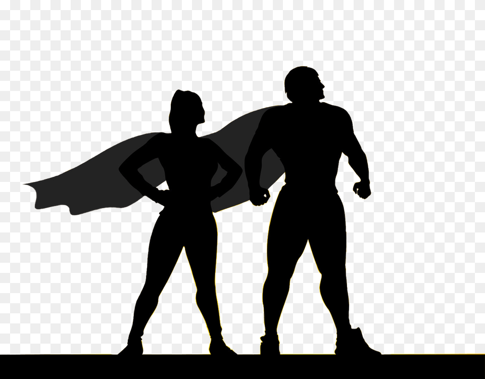 Flying Superhero Silhouette Clip Art, Adult, Male, Man, Person Png Image